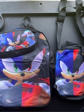 Sonic the Hedgehog and Shadow Black Back To School Gamer Backpack